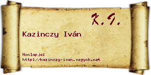 Kazinczy Iván névjegykártya